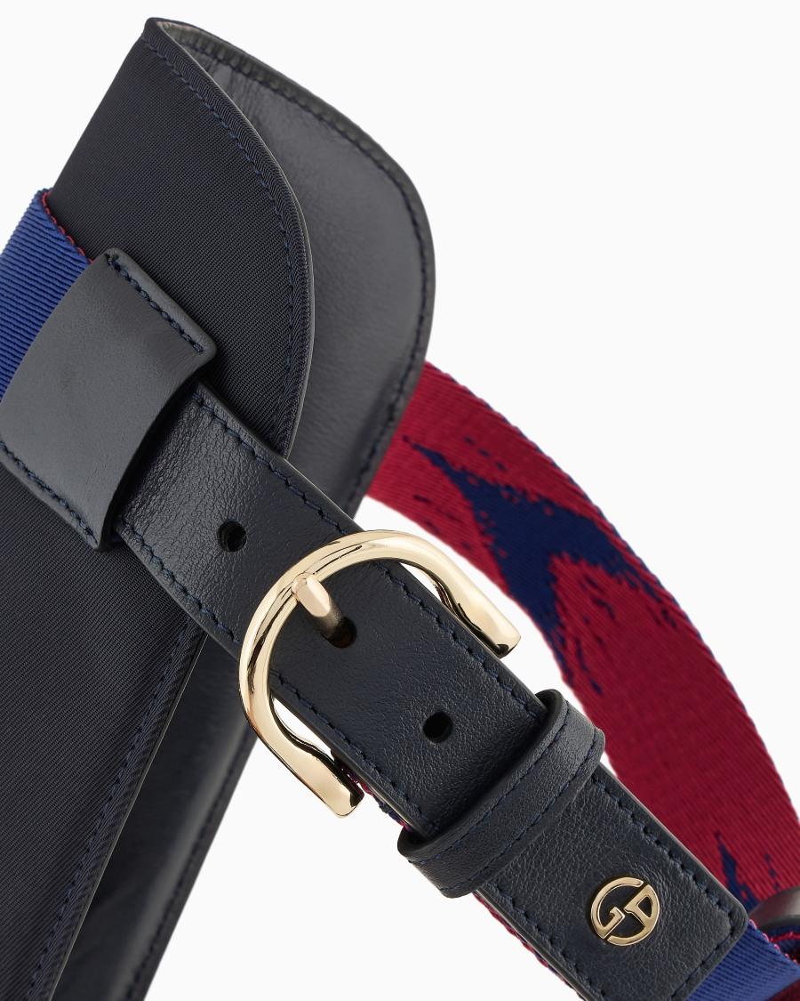 The World Of Armani POLDO X GIORGIO ARMANI PETTORINA IN TESSUTO JACQUARD IKAT E PELLE