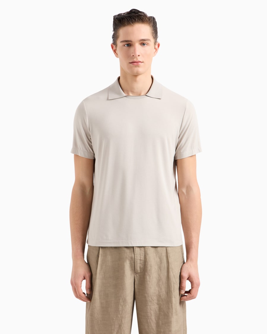The World Of Armani POLO A MANICA CORTA IN JERSEY DI VISCOSA ASV