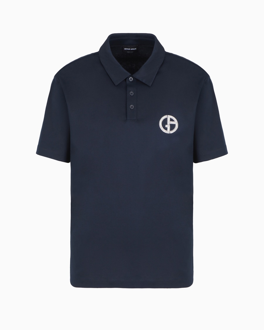 The world of armani POLO A MANICHE CORTE IN INTERLOCK DI COTONE