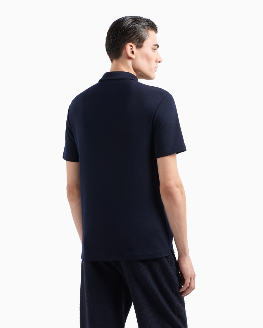 The World Of Armani POLO A MANICHE CORTE IN INTERLOCK DI LANA VERGINE