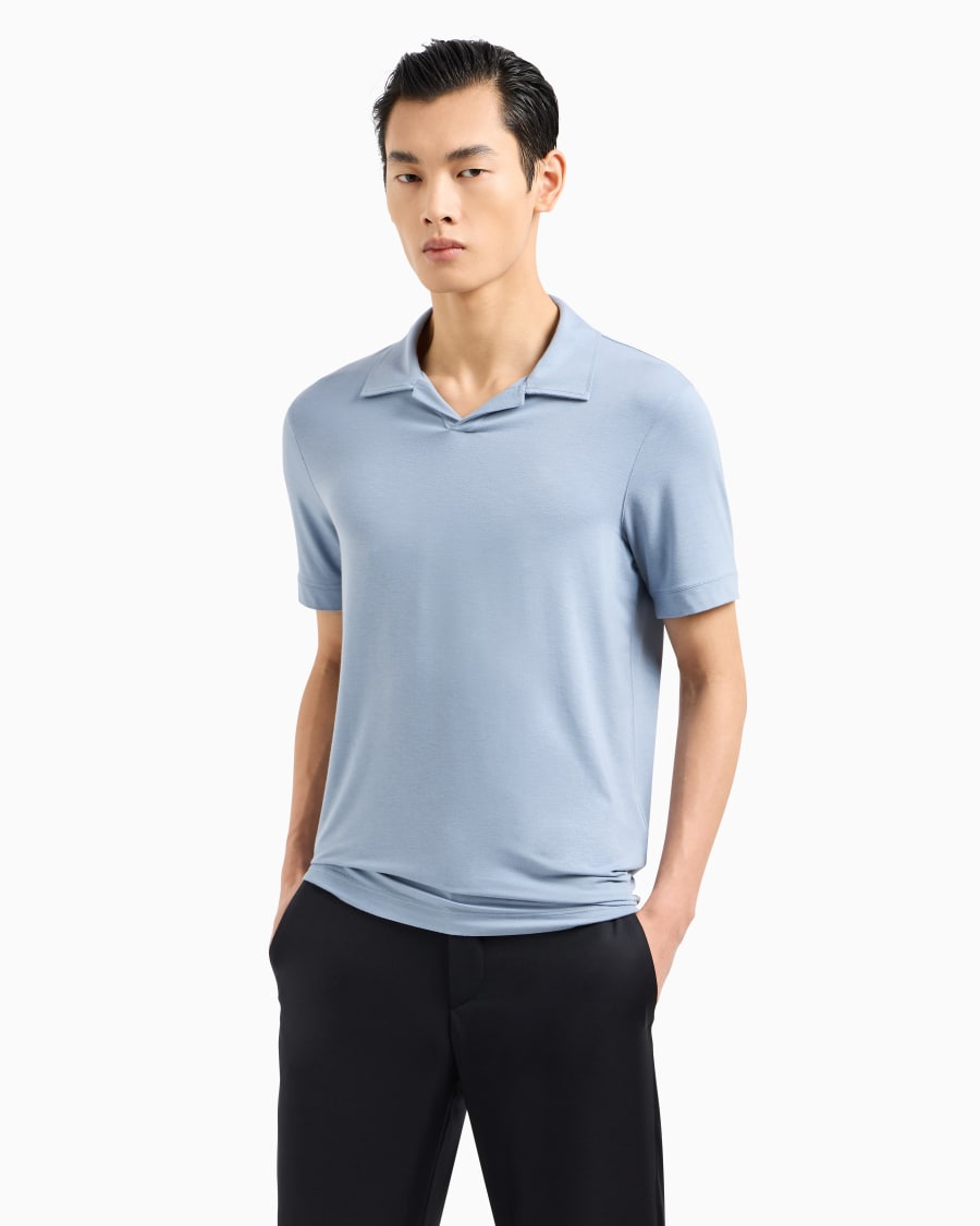 The World Of Armani POLO A MANICHE CORTE IN JERSEY DI VISCOSA STRETCH