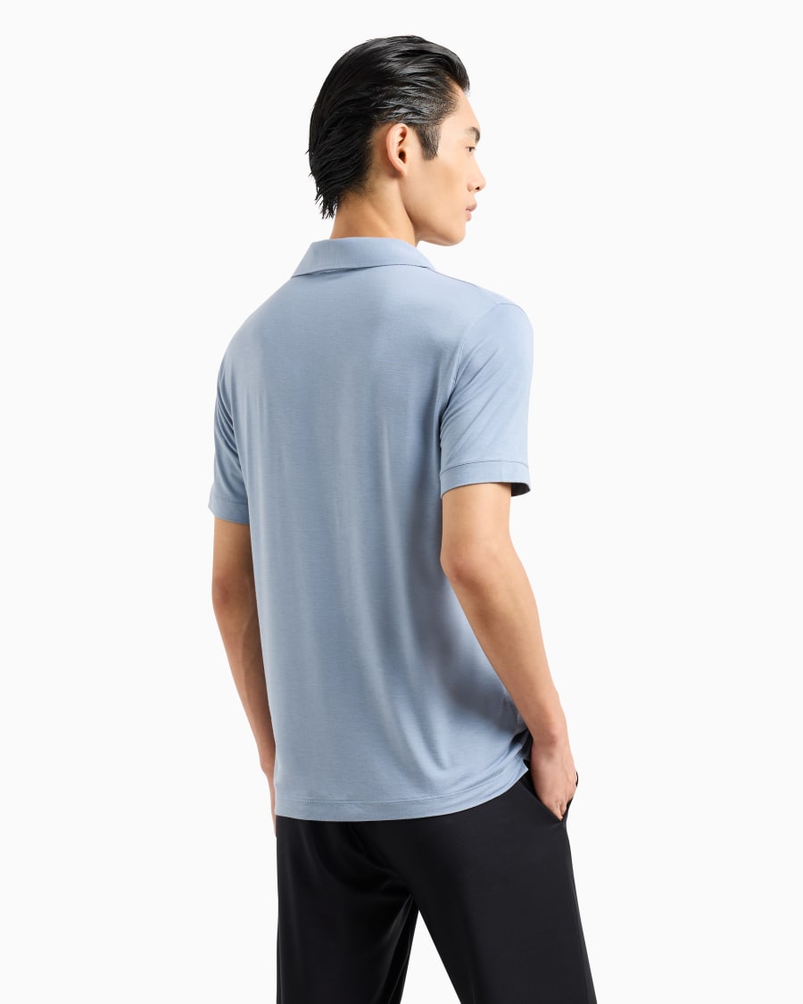 The World Of Armani POLO A MANICHE CORTE IN JERSEY DI VISCOSA STRETCH