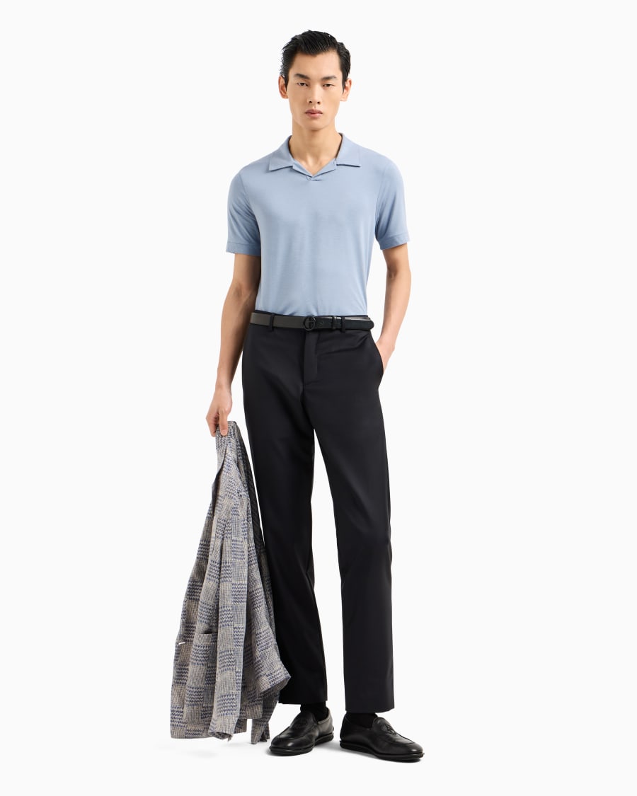 The World Of Armani POLO A MANICHE CORTE IN JERSEY DI VISCOSA STRETCH