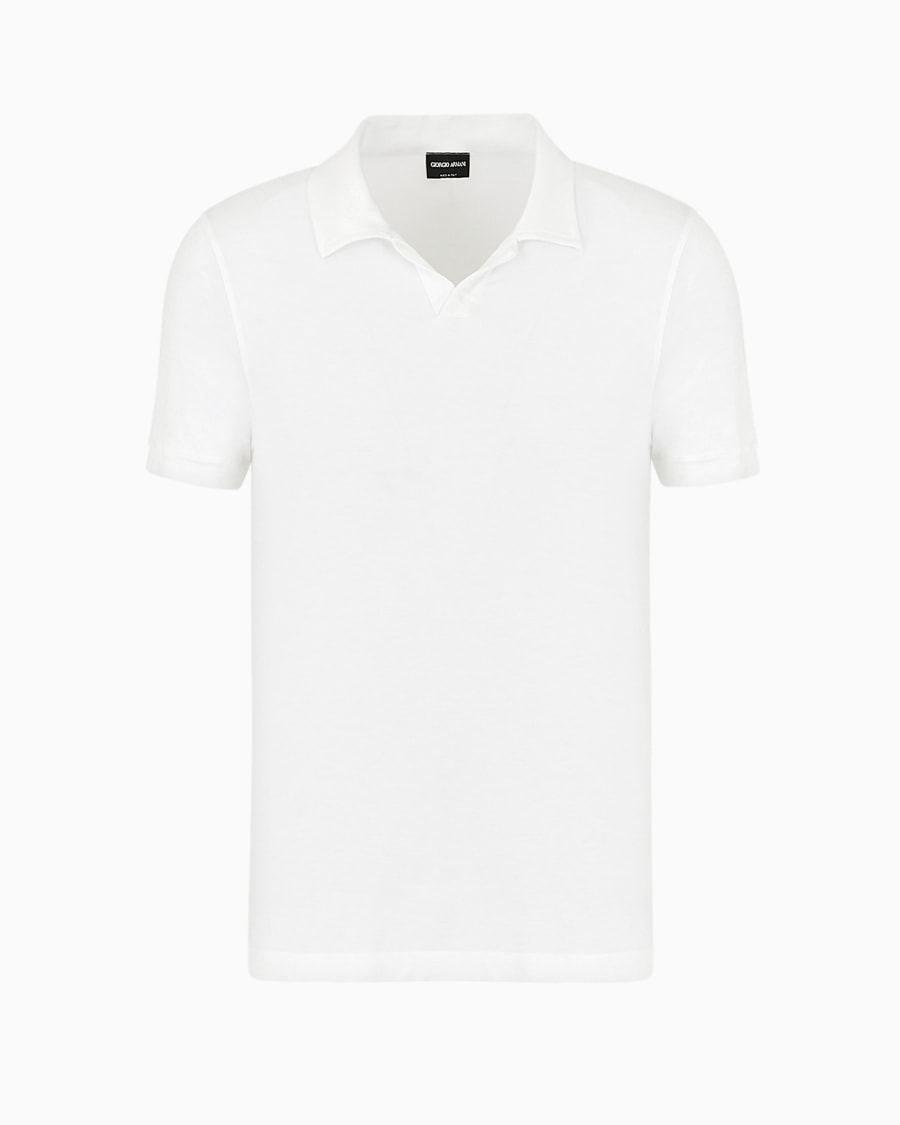 The world of armani POLO A MANICHE CORTE IN JERSEY DI VISCOSA STRETCH