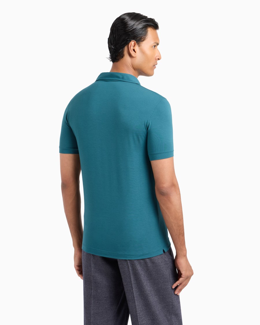 The World Of Armani POLO A MANICHE CORTE IN JERSEY DI VISCOSA STRETCH