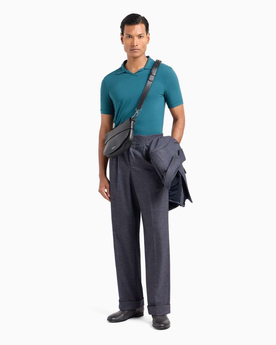 The World Of Armani POLO A MANICHE CORTE IN JERSEY DI VISCOSA STRETCH