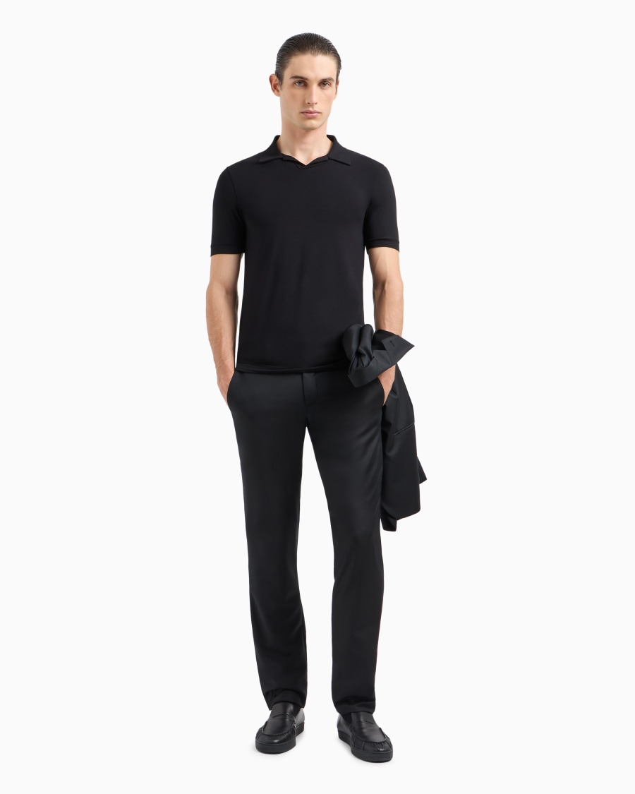 The World Of Armani POLO A MANICHE CORTE IN JERSEY DI VISCOSA STRETCH