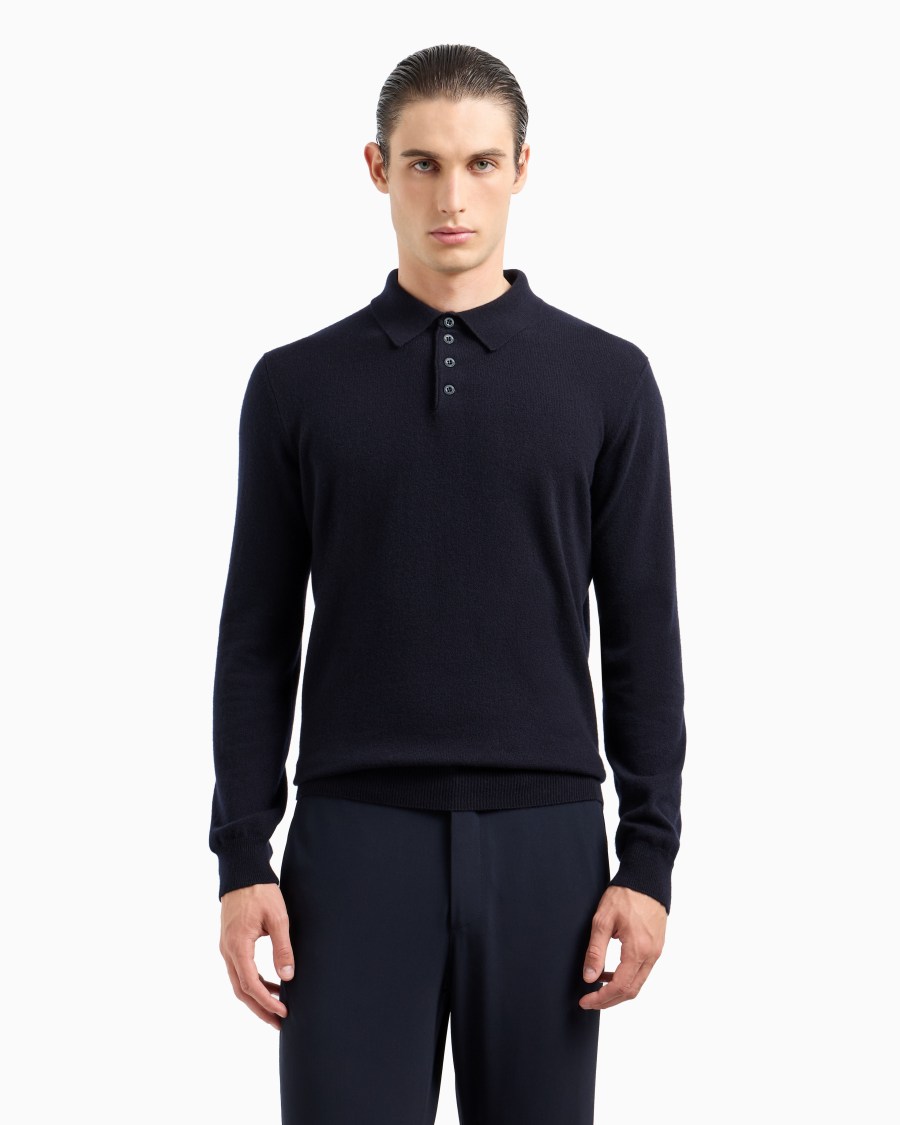 The World Of Armani POLO A MANICHE LUNGHE IN CASHMERE
