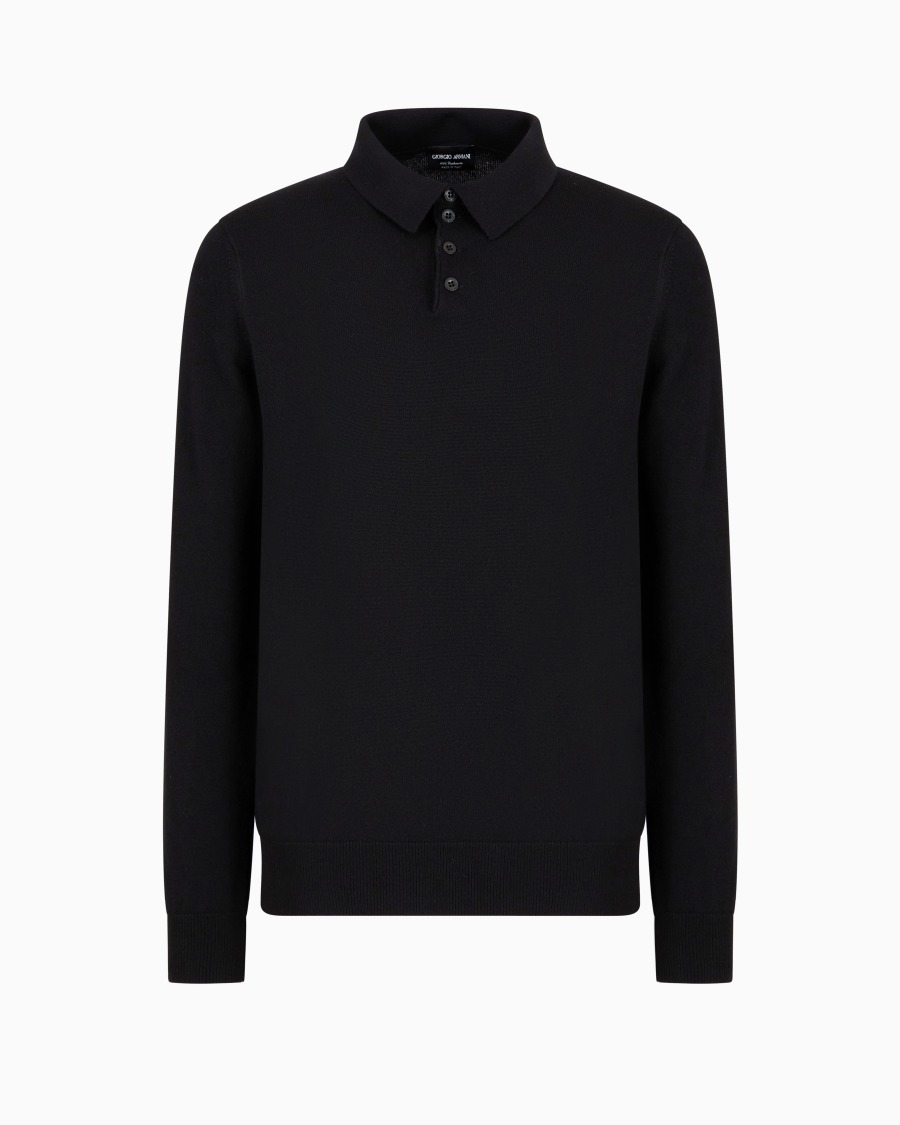 The world of armani POLO A MANICHE LUNGHE IN CASHMERE