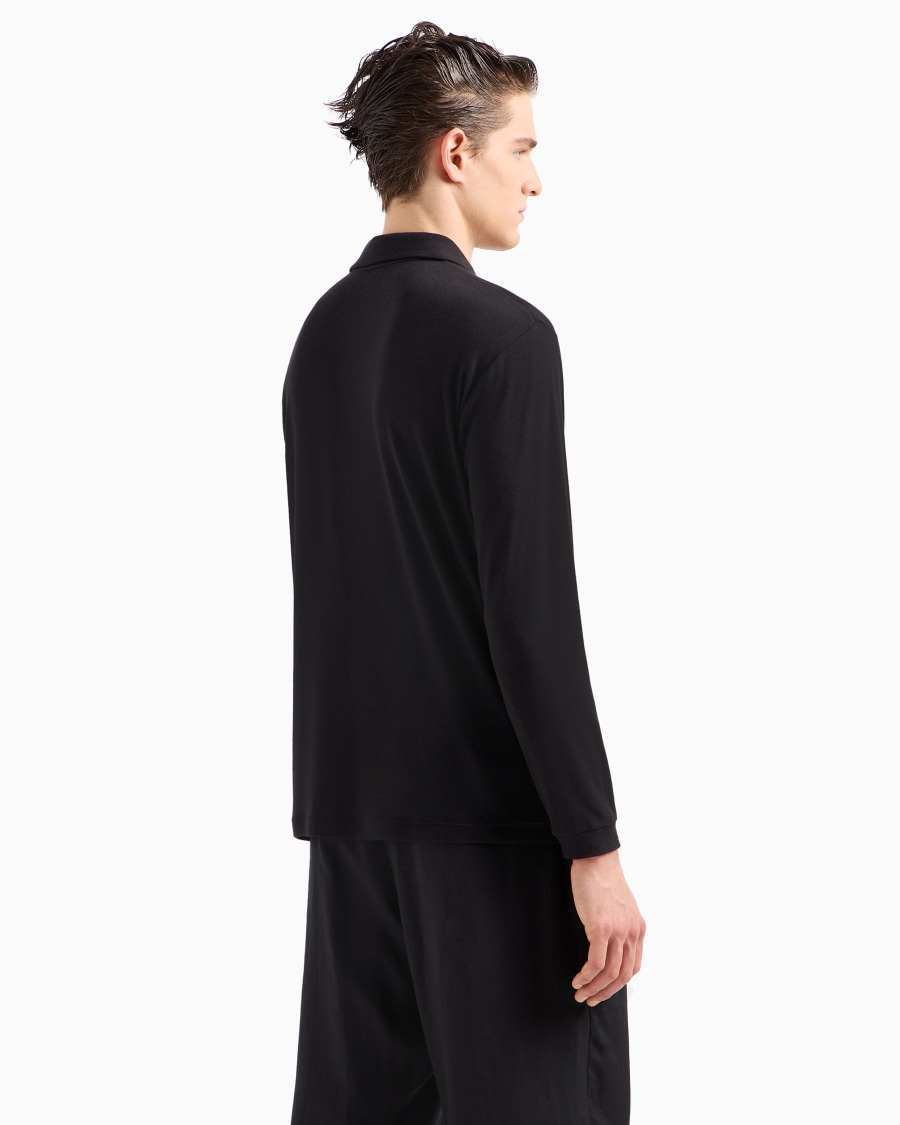 The World Of Armani POLO A MANICHE LUNGHE IN JERSEY DI COTONE E CASHMERE