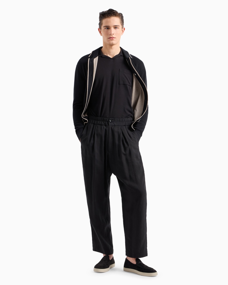 The World Of Armani POLO A MANICHE LUNGHE IN JERSEY DI COTONE E CASHMERE