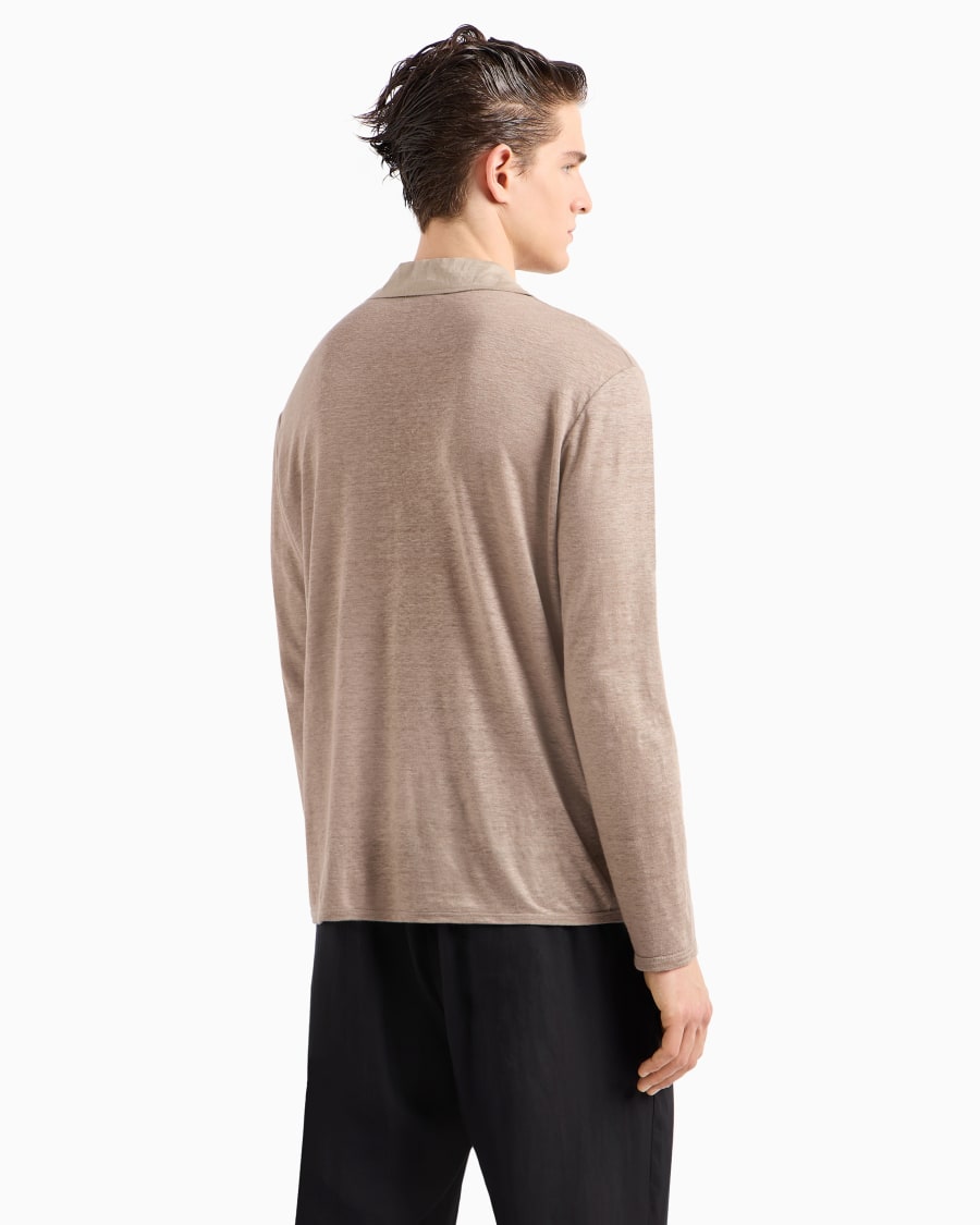 The World Of Armani POLO A MANICHE LUNGHE IN JERSEY DI PURO LINO