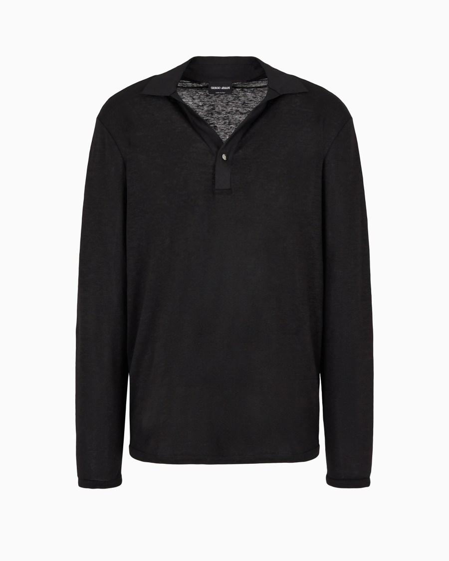 The world of armani POLO A MANICHE LUNGHE IN JERSEY DI PURO LINO