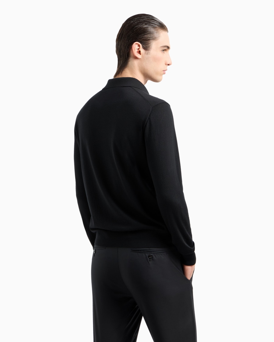 The World Of Armani POLO A MANICHE LUNGHE IN LANA VERGINE