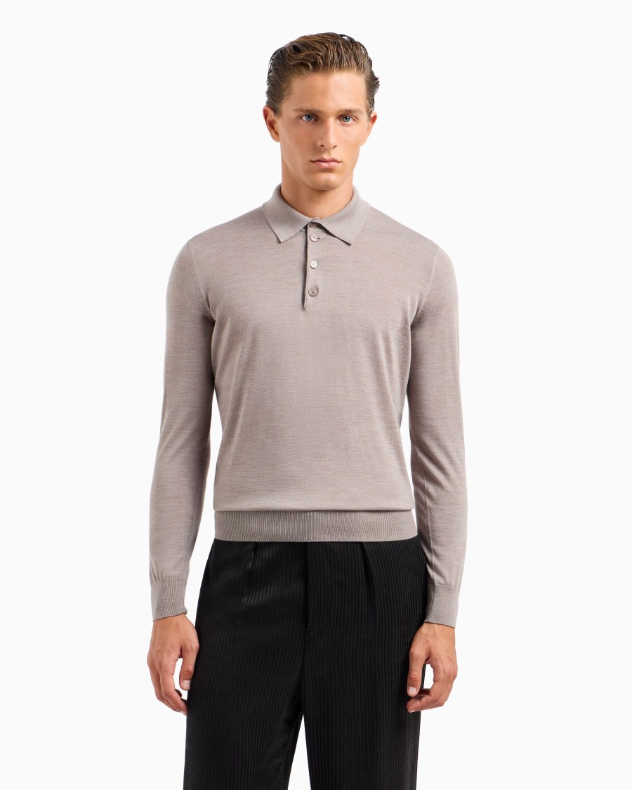 The World Of Armani POLO A MANICHE LUNGHE IN LANA VERGINE