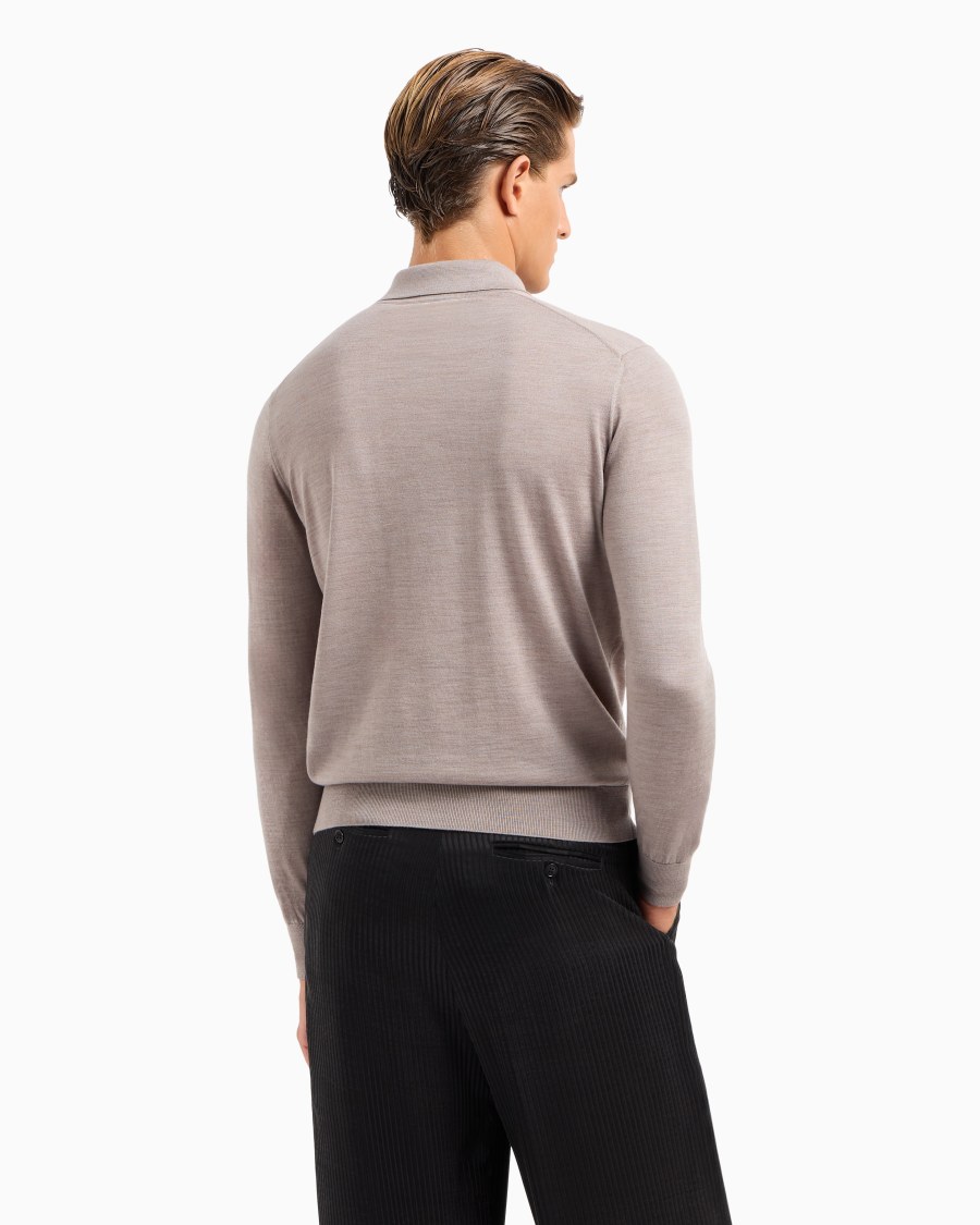 The World Of Armani POLO A MANICHE LUNGHE IN LANA VERGINE