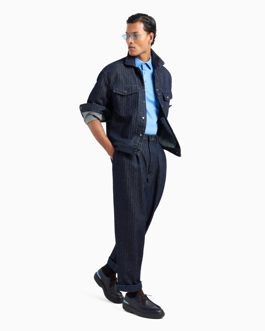 The World Of Armani POLO IN INTERLOCK DI PURO COTONE CON LOGO RICAMATO