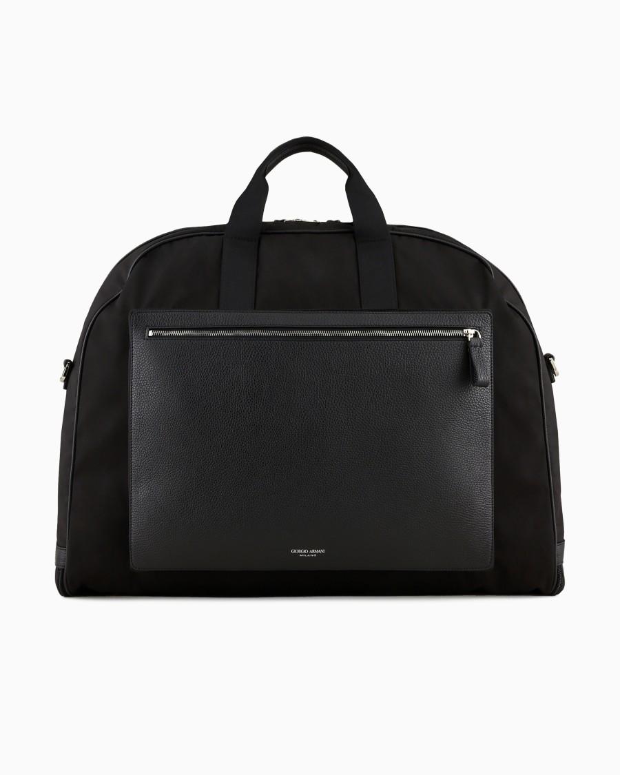 The world of armani PORTA ABITI IN NYLON PELLE GRANATA ASV