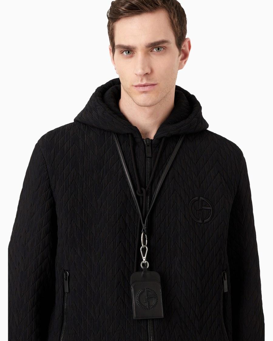 The World Of Armani PORTA BADGE IN PELLE CON LOGO RICAMATO