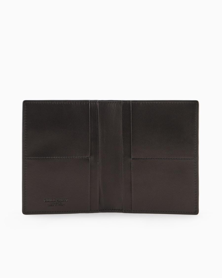 The World Of Armani PORTA PASSAPORTO BIFOLD IN NAPPA