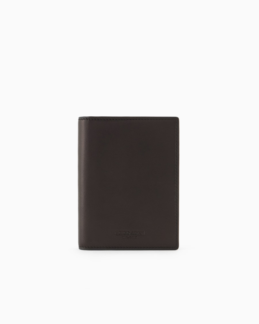 The world of armani PORTA PASSAPORTO BIFOLD IN NAPPA