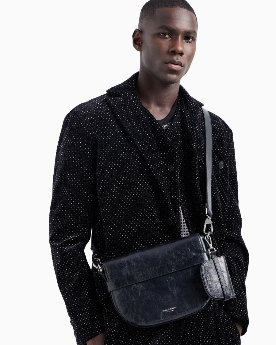 The World Of Armani PORTACARTE A POCHETTE IN PELLE EFFETTO VINTAGE