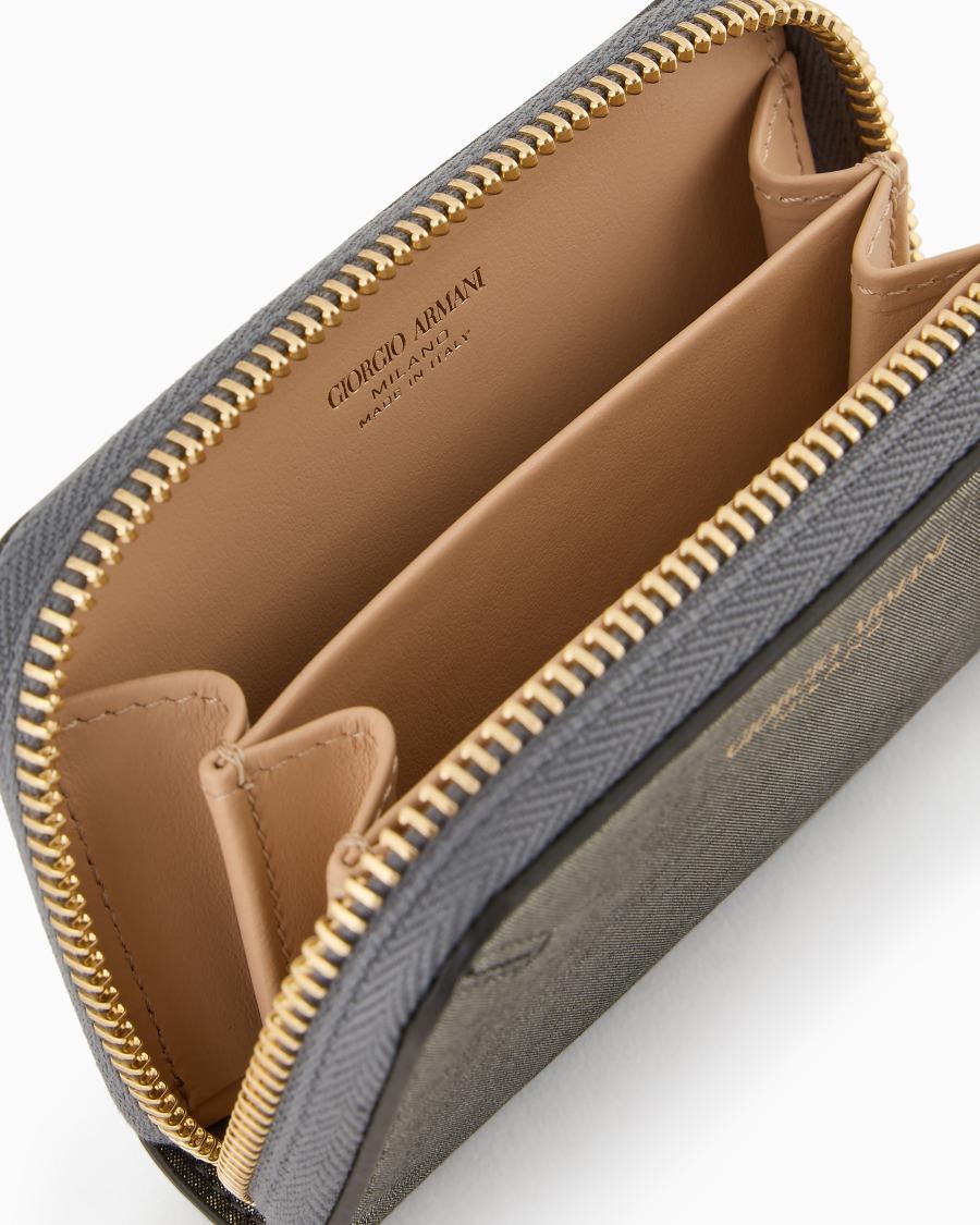 The World Of Armani PORTACARTE ZIPAROUND LA PRIMA IN NABUK BRILLANTE