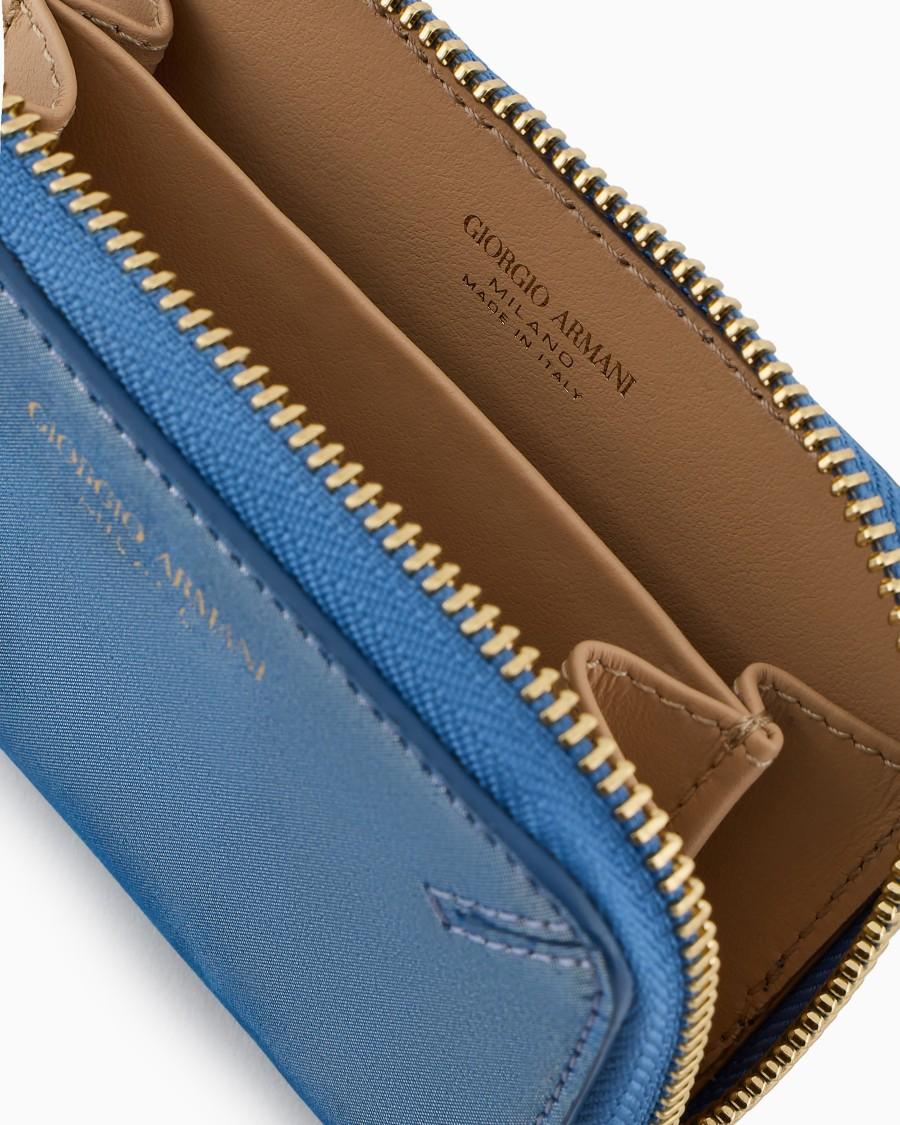 The World Of Armani PORTACARTE ZIPAROUND LA PRIMA IN NABUK BRILLANTE