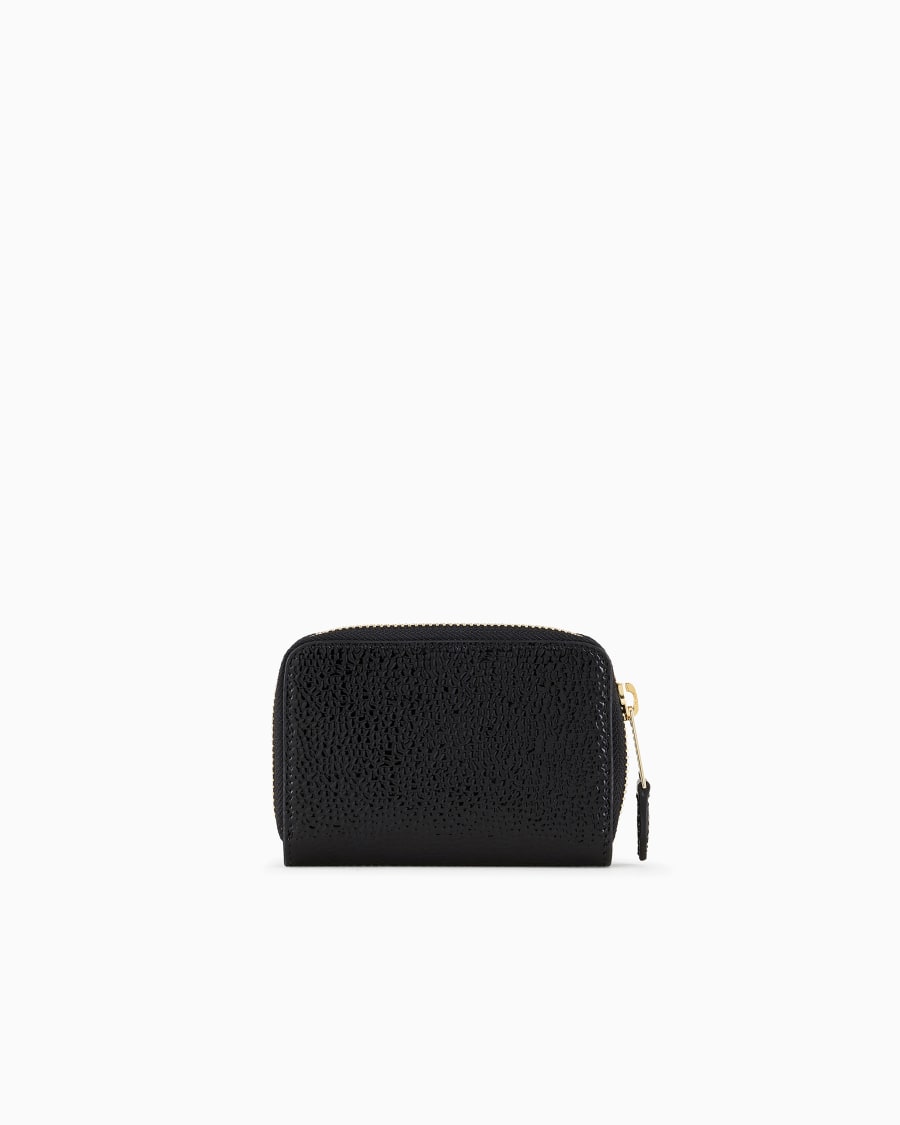 The World Of Armani PORTACARTE ZIPAROUND LA PRIMA IN VERNICE EFFETTO CHICCO DI RISO
