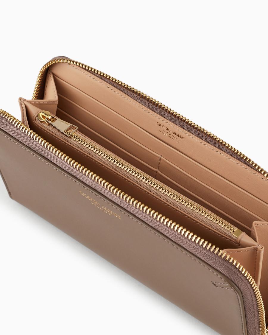 The World Of Armani PORTAFOGLI ZIPAROUND LA PRIMA IN PELLE PALMELLATA