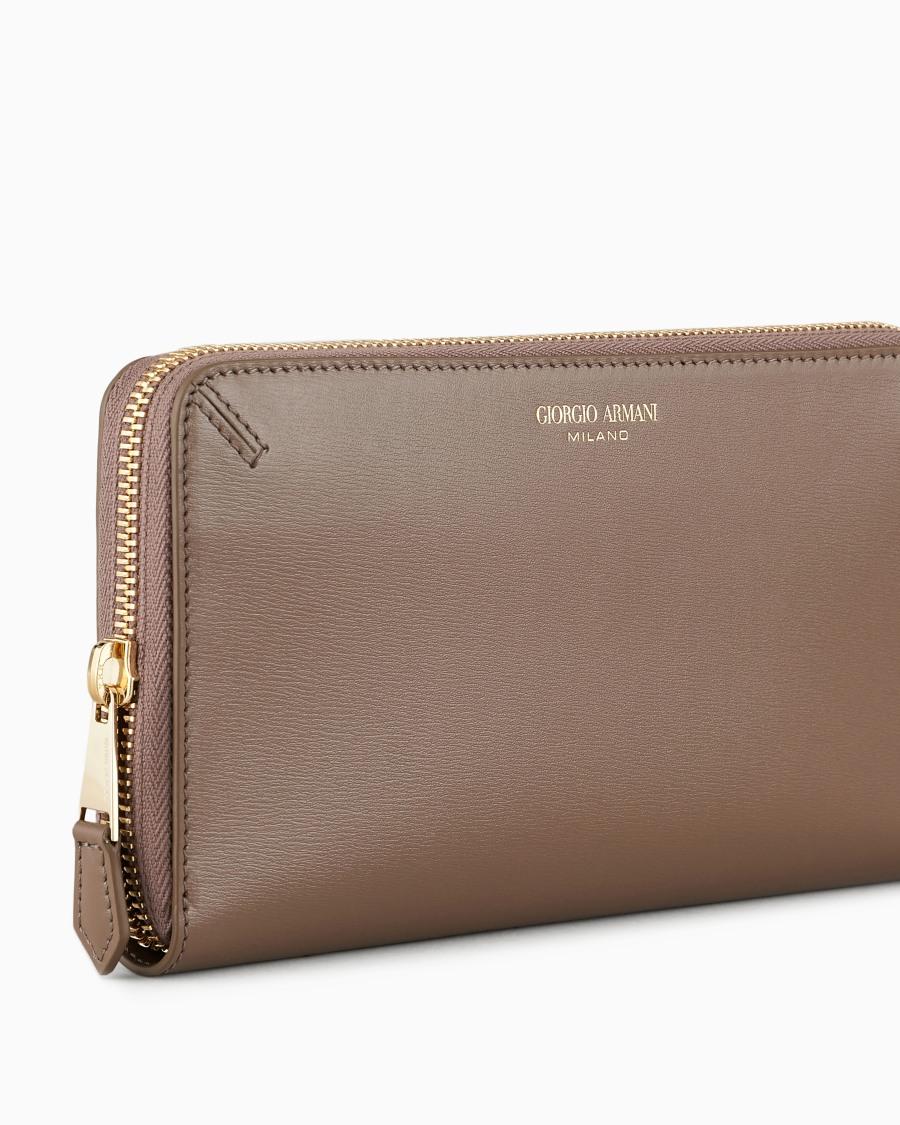 The World Of Armani PORTAFOGLI ZIPAROUND LA PRIMA IN PELLE PALMELLATA