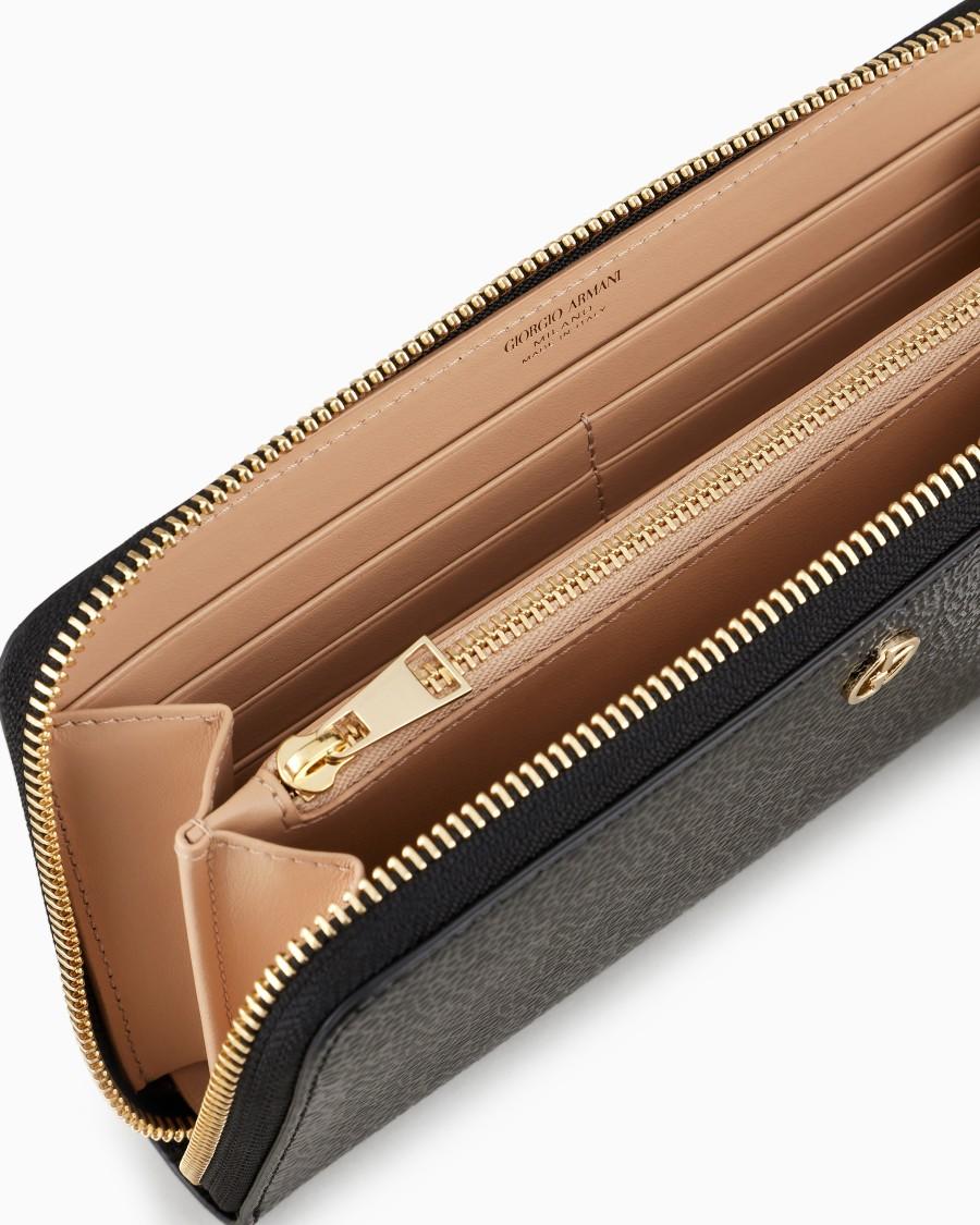 The World Of Armani PORTAFOGLI ZIPAROUND LA PRIMA IN VERNICE EFFETTO CHICCO DI RISO