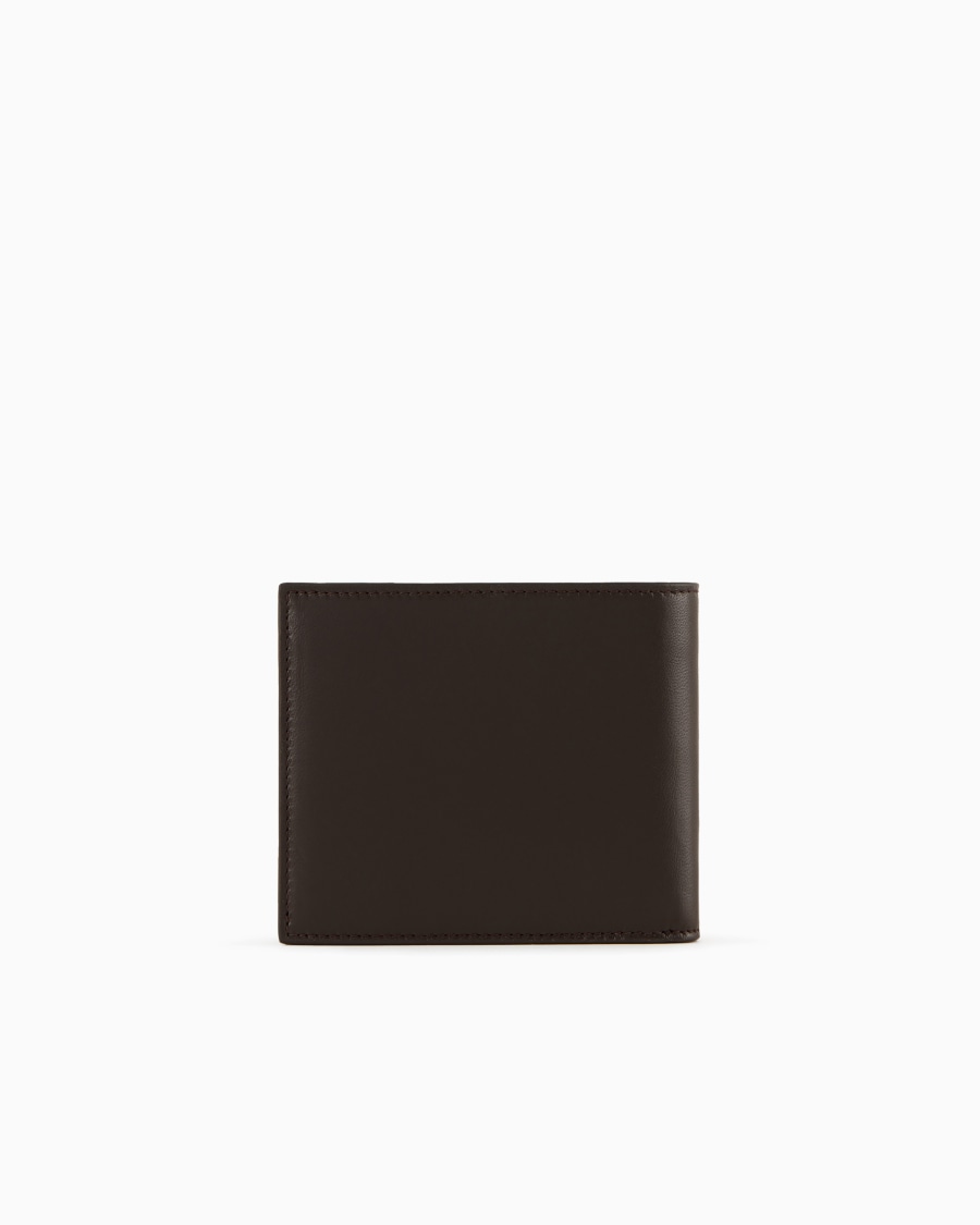 The World Of Armani PORTAFOGLIO BIFOLD IN NAPPA CON LOGO RICAMATO