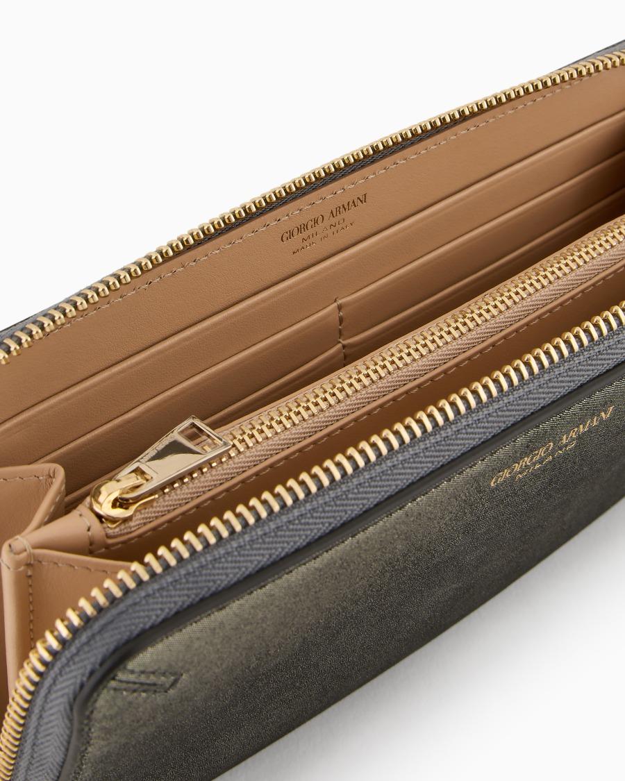 The World Of Armani PORTAFOGLIO ZIPAROUND LA PRIMA IN NABUK BRILLANTE