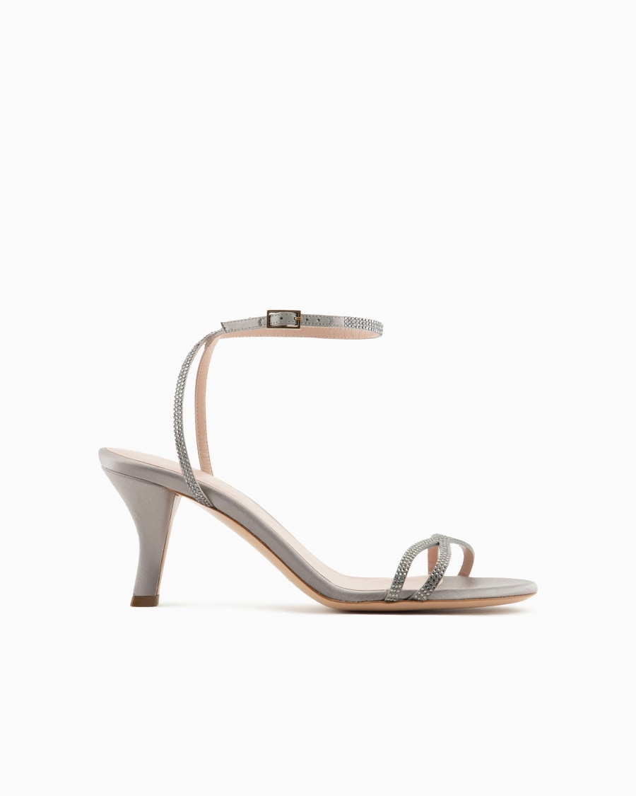 The world of armani SANDALI CON TACCO IN RASO E STRASS