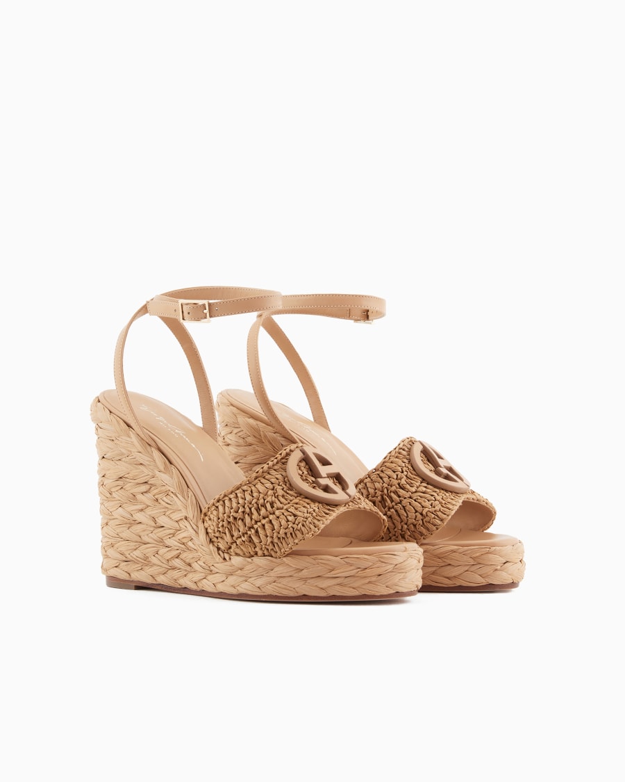 The World Of Armani SANDALI CON ZEPPA IN CORDA CON MOTIVO INTRECCIO