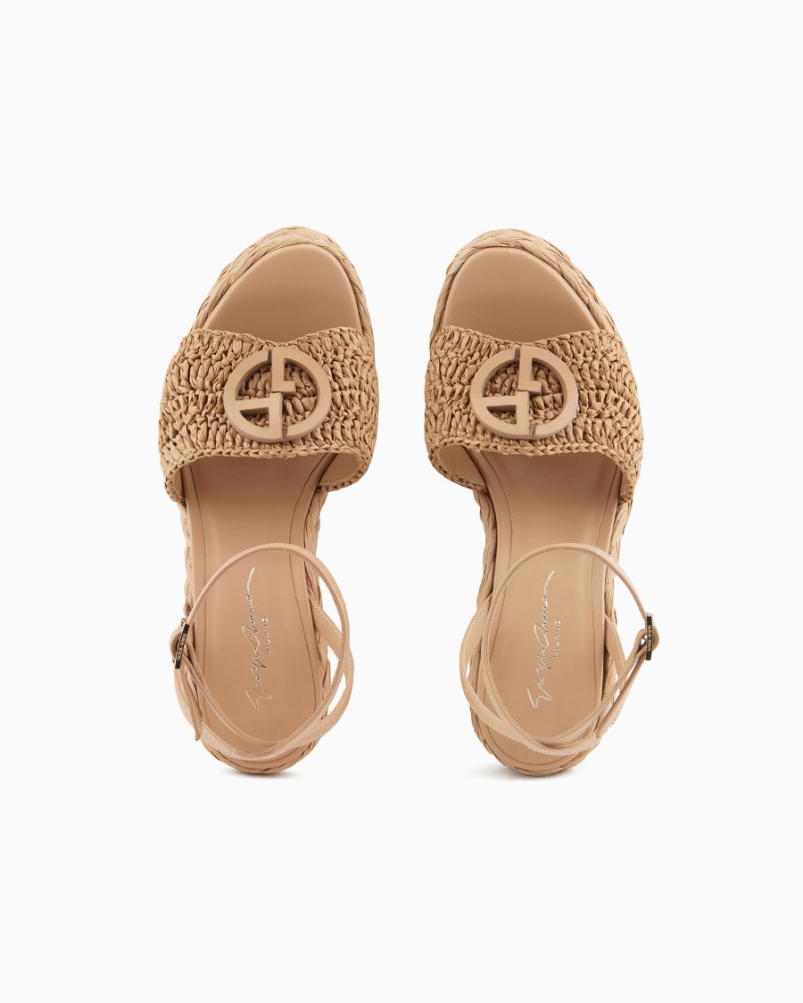 The World Of Armani SANDALI CON ZEPPA IN CORDA CON MOTIVO INTRECCIO