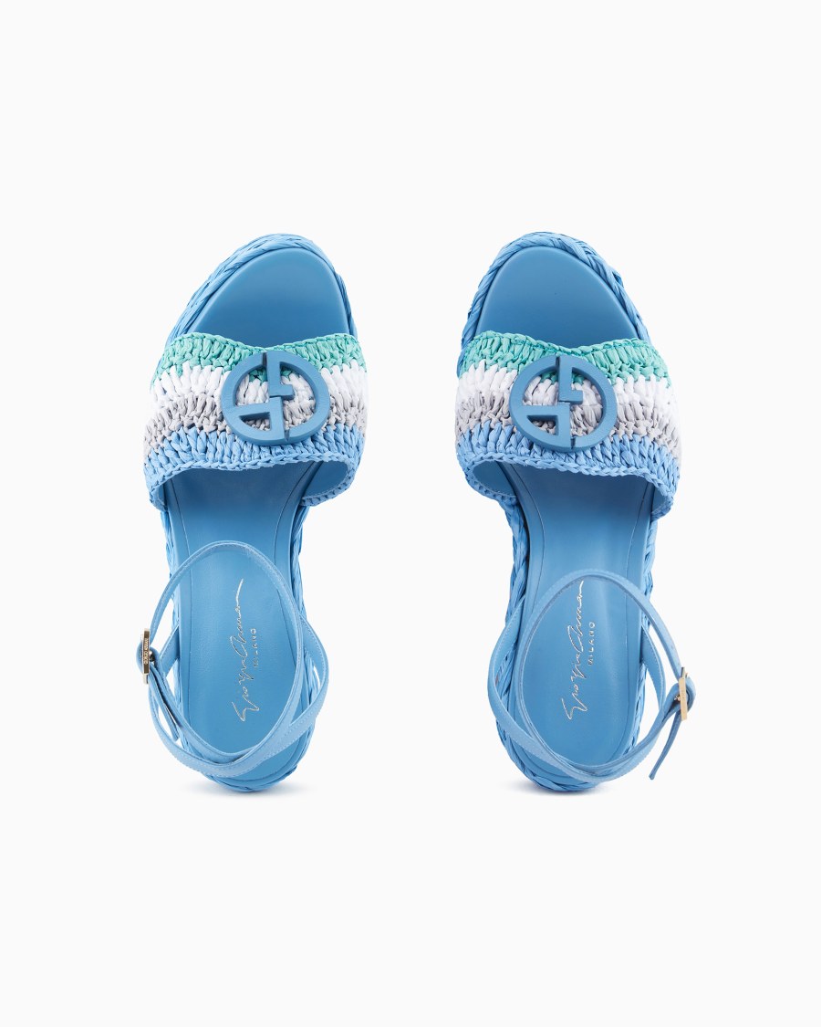 The World Of Armani SANDALI CON ZEPPA IN CORDA CON MOTIVO INTRECCIO