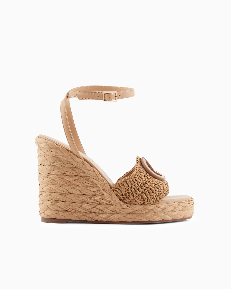 The world of armani SANDALI CON ZEPPA IN CORDA CON MOTIVO INTRECCIO