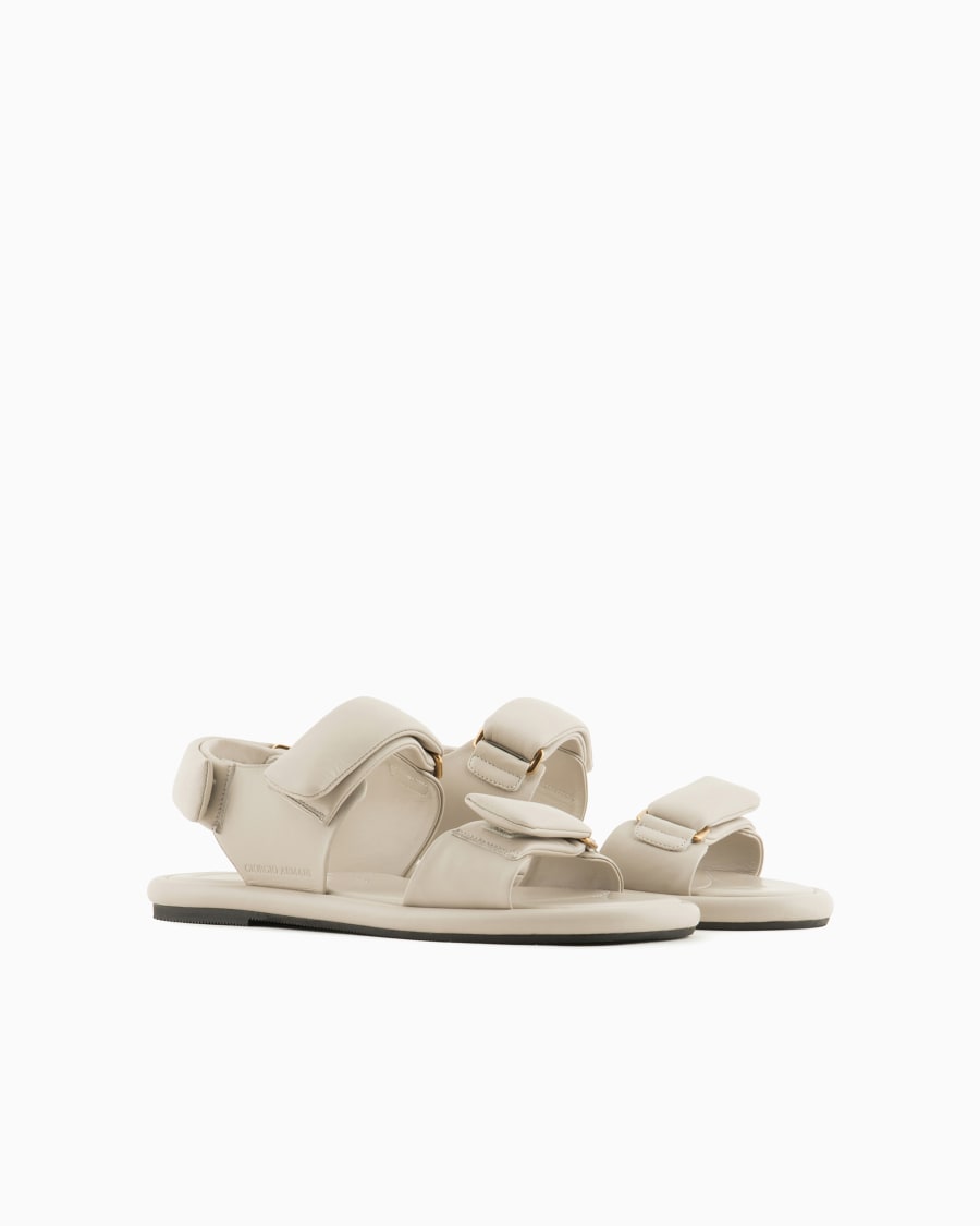 The World Of Armani SANDALI FLAT IN NAPPA IMBOTTITA