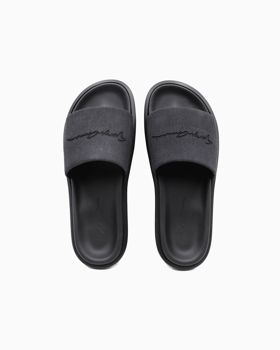 The World Of Armani SANDALI IN CANVAS CON LOGO SIGNATURE