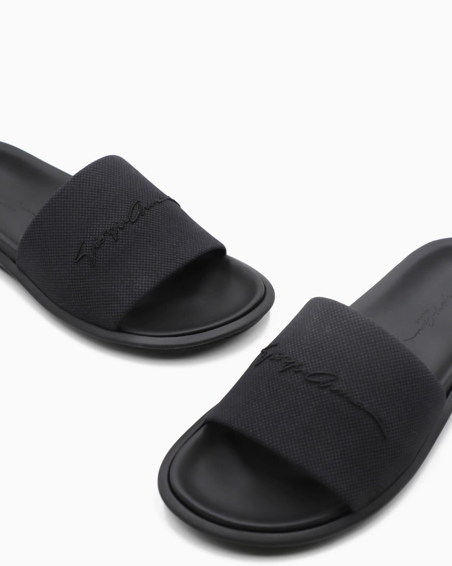 The World Of Armani SANDALI IN CANVAS CON LOGO SIGNATURE