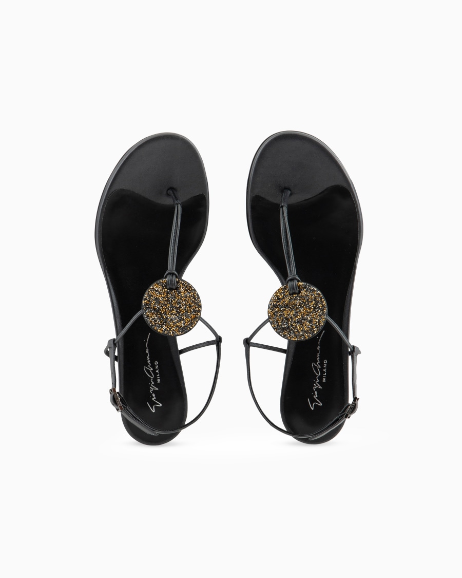 The World Of Armani SANDALI INFRADITO CON TACCO IN NAPPA LAMINATA