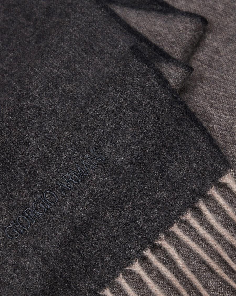 The World Of Armani SCIARPA IN CASHMERE CON LOGO RICAMATO