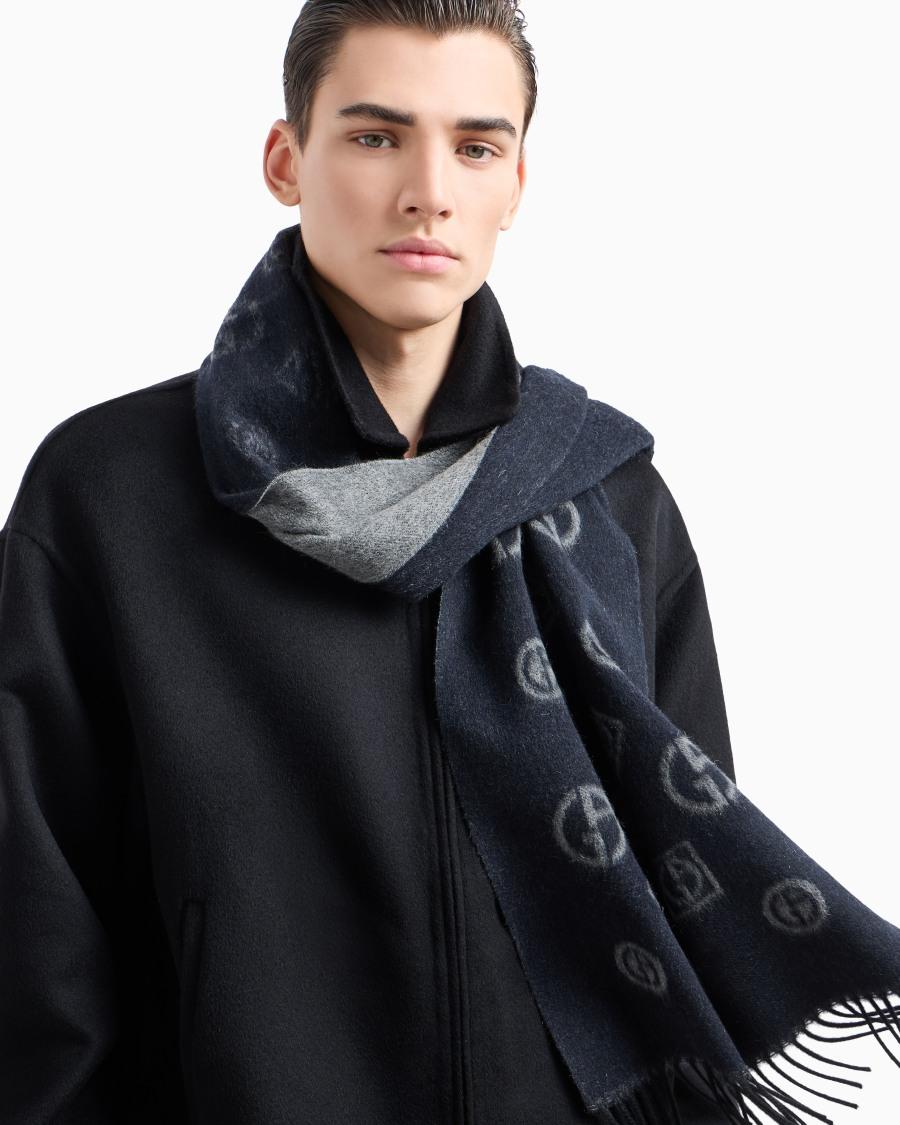 The World Of Armani SCIARPA IN CASHMERE JACQUARD MONOGRAM
