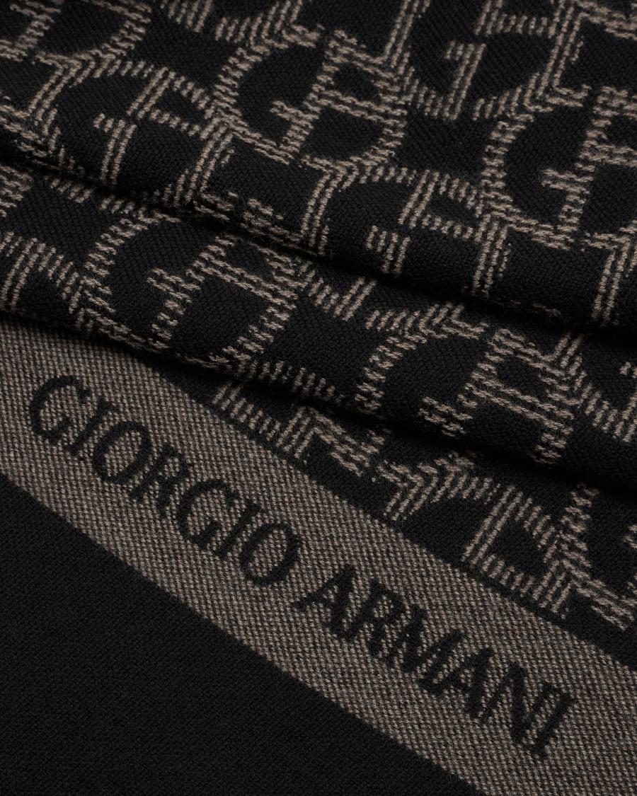 The World Of Armani SCIARPA IN LANA JACQUARD MONOGRAM