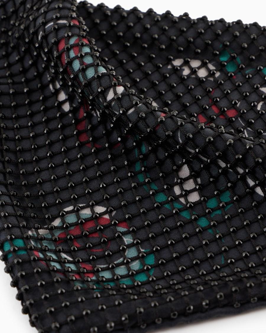 The World Of Armani SCIARPINA IN SETA STAMPATA E STRASS