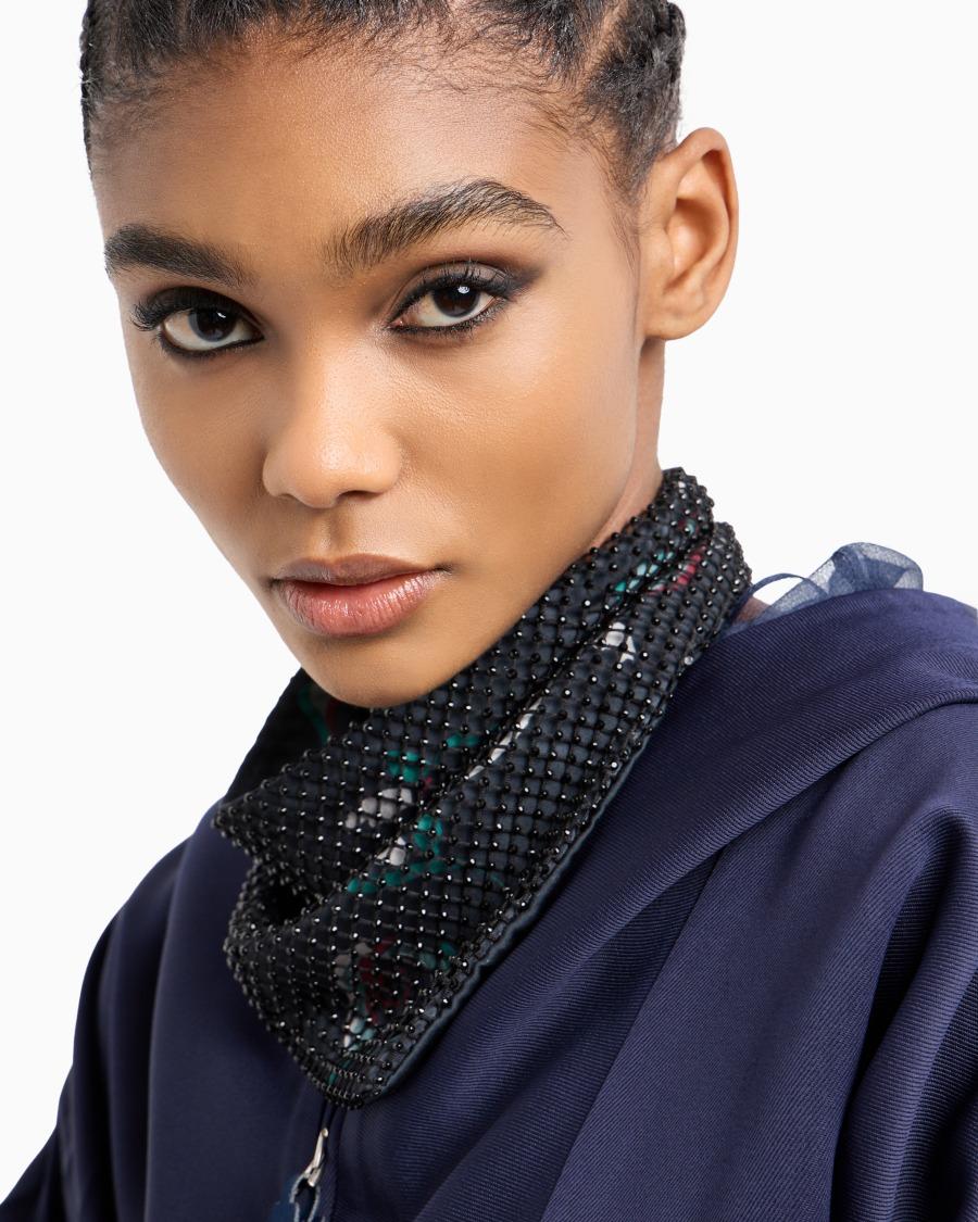 The World Of Armani SCIARPINA IN SETA STAMPATA E STRASS