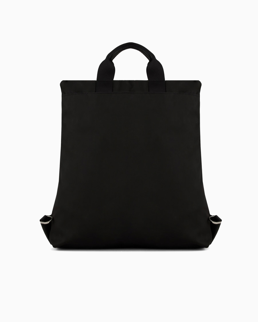 The World Of Armani SHOPPER CONVERTIBILE IN NYLON E PELLE GRANATA ASV