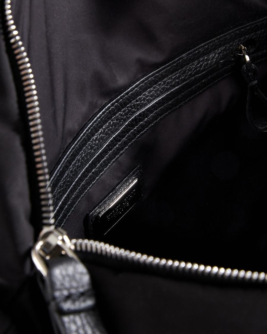 The World Of Armani SHOPPER CONVERTIBILE IN NYLON E PELLE GRANATA ASV